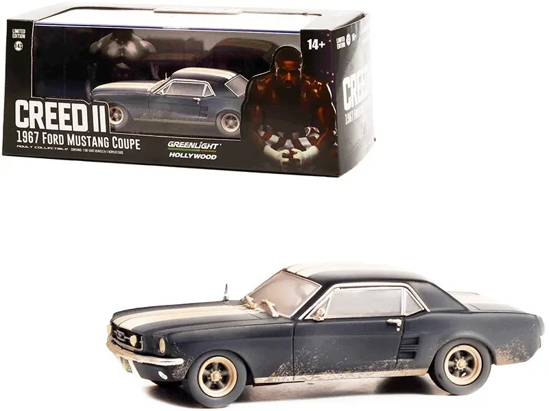 1967 Ford Mustang Coupe Matt Black Diecast Model – Adonis Creed’s ‘Creed II’ Movie Car by Greenlight 1/43