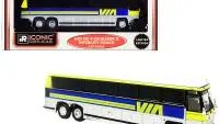 Vintage 1980 MCI MC-9 Crusader II Intercity Coach Bus - Via Rail Canada Yellow & Silver