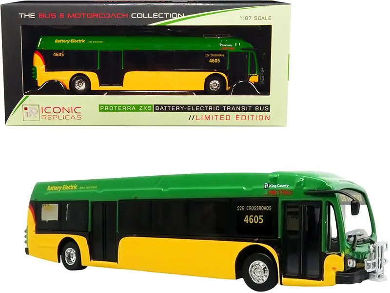 Proterra ZX5 Electric Bus #226 ‘Crossroads’ – Seattle King County Green & Yellow Transit
