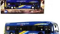 Proterra ZX5 Electric Transit Bus 1/87 Diecast Model - MTA NYC Dark Blue Stripes by Iconic Replicas