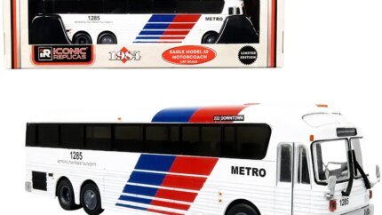 1984 Eagle Model 10 Motorcoach Bus #222 - Vintage Houston Metro Transit Collectible