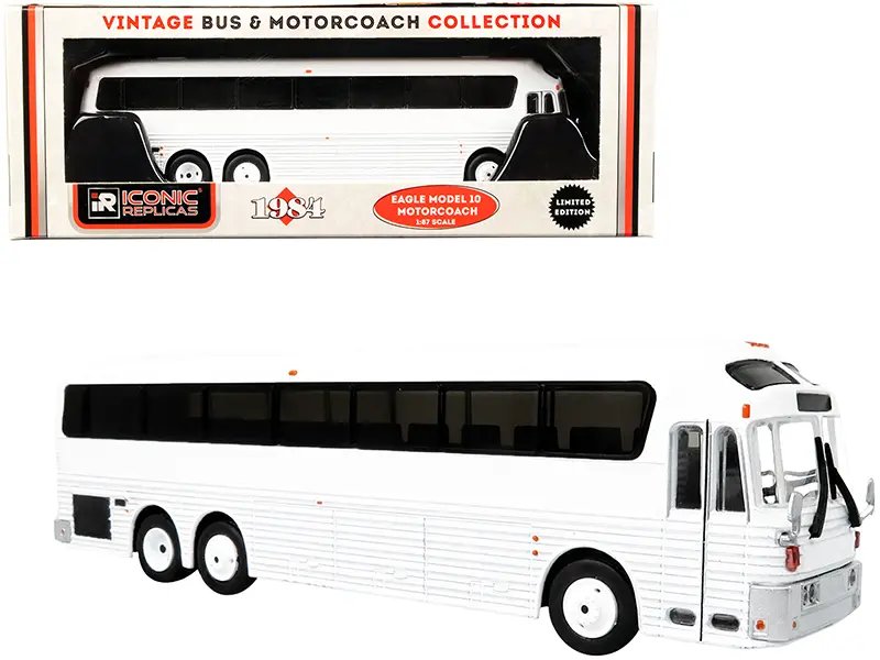 1984 Eagle Model 10 Vintage Motorcoach Bus – Classic White Blank Canvas
