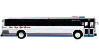 1989 MCI Classic Transit Bus 1/87 Diecast Model - Iconic Replicas NYC Manhattan Express
