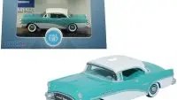 1955 Buick Century Diecast Model Car 1/87 Scale - Turquoise & Polo White by Oxford Diecast