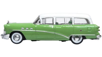 1954 Buick Century Estate Wagon 1/87 Scale Diecast Model - Willow Green & White by Oxford Diecast