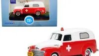 Vintage 1950 Chevrolet Panel Van Ambulance 1/87 Scale Diecast Model by Oxford Diecast
