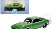 1969 Dodge Charger Daytona Diecast Model 1/87 Scale - Metallic Green with White Stripe by Oxford