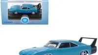 1969 Dodge Charger Daytona Diecast Model 1/87 Scale - Bright Blue with Black Tail Stripe by Oxford