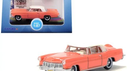 1956 Lincoln Continental Mark II Diecast Model 1/87 Scale - Island Coral & Starmist White by Oxford