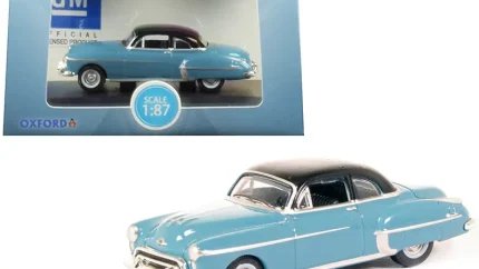 1950 Oldsmobile Rocket 88 Coupe Diecast Model 1/87 Scale - Crest Blue & Black by Oxford