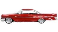 1959 Pontiac Bonneville Coupe Mandalay Red 1/87 Scale Diecast Model by Oxford Diecast