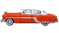 1954 Pontiac Chieftain Coral Red 1/87 Scale Diecast Model by Oxford Diecast