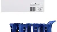 Miniature Blue Trash Bin Set 1/34 Scale Models by First Gear - Set of 6