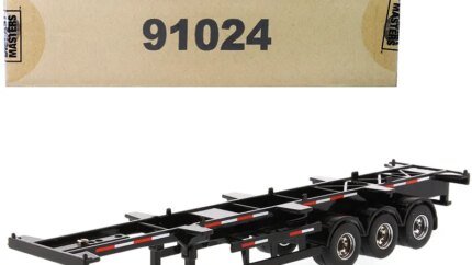 40′ Skeleton Trailer Black 1/50 Diecast Model - Diecast Masters Transport Series