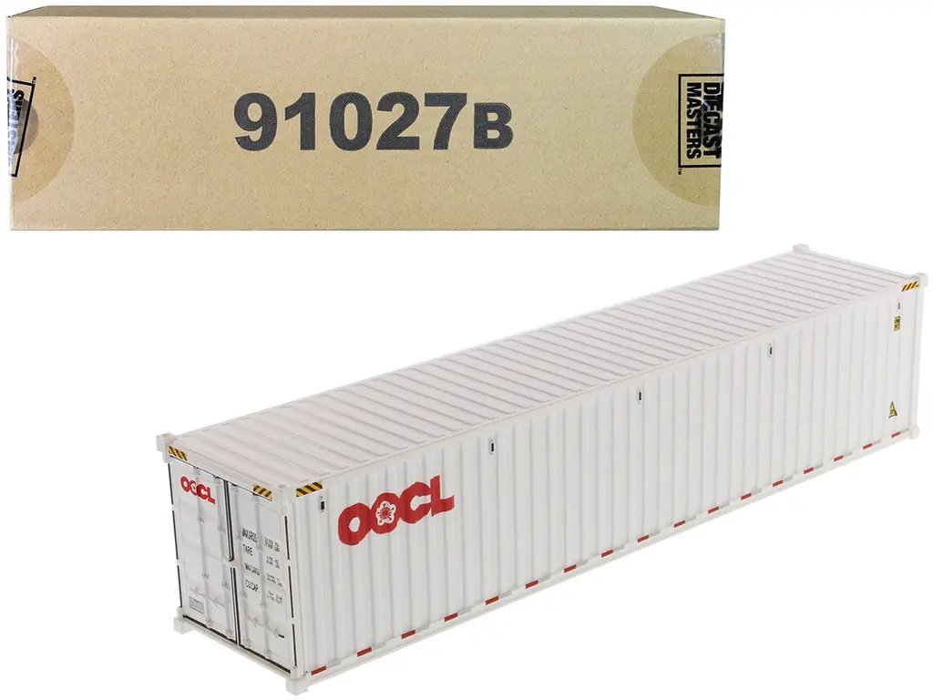 Diecast Masters 1/50 OOCL White 40′ Dry Goods Sea Container Model – Transport Series