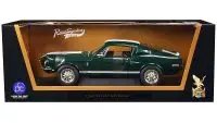 1968 Shelby GT500 KR Dark Green with White Stripes 1/18 Diecast Model by Road Signature