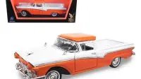 1957 Ford Ranchero Pickup 1/18 Diecast Model Car - Orange & White by Road Signature