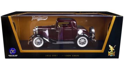 1932 Ford 3-Window Coupe Diecast Model Car 1/18 Burgundy by Road Signature