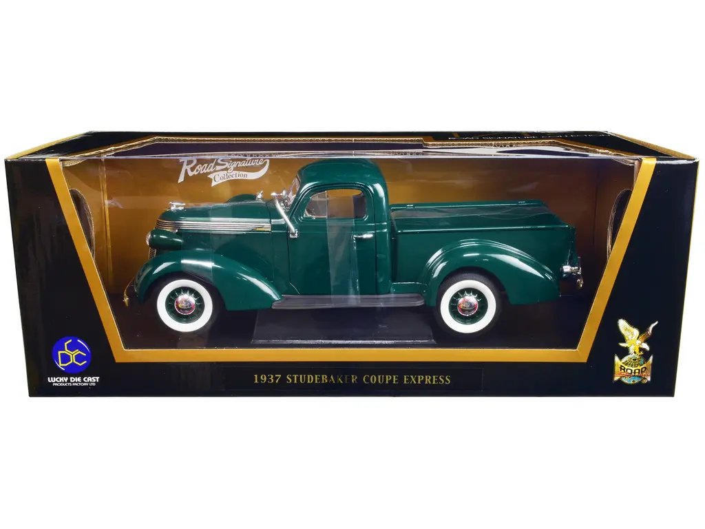 Vintage 1937 Studebaker Express Pickup Truck Green 1/18 Diecast Model by Road Signature