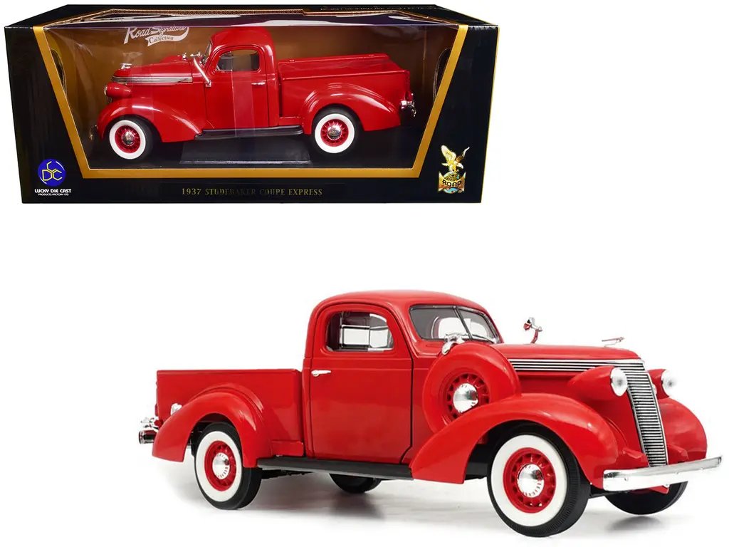 Vintage 1937 Studebaker Coupe Express Red Pickup 1/18 Diecast Model by Road Signature