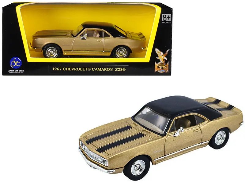 Diecast Model Cars wholesale toys dropshipper drop shipping 1967 Chevrolet Camaro Z-28 Gold Black Stripes Black Top 1/43 Road Signature 94216 drop shipping wholesale drop ship drop shipper dropship dropshipping toys dropshipper diecast drop shipper d 1967 Chevrolet Camaro Z-28 Gold Diecast Model 1/43 by Road Signature