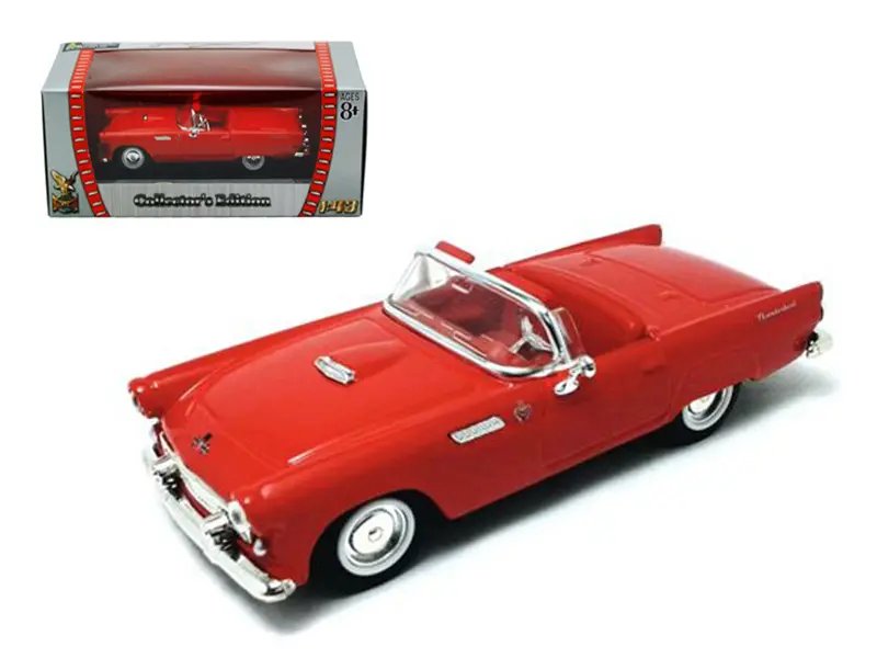 1955 Ford Thunderbird Convertible Red 1/43 Diecast Model Car by Road Signature – Classic Collectible