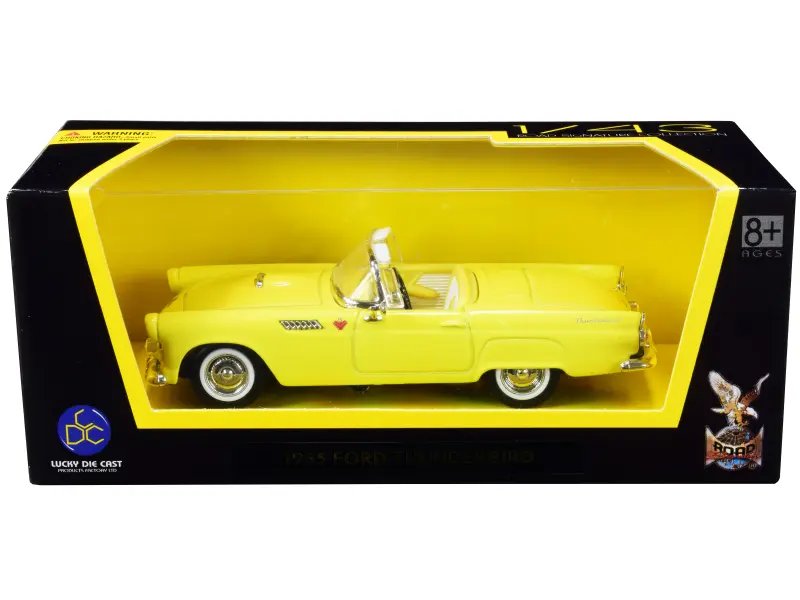 Vintage 1955 Ford Thunderbird Convertible Yellow 1/43 Diecast Model by Road Signature
