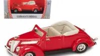 1937 Ford V8 Convertible Red 1/43 Diecast Car by Road Signature