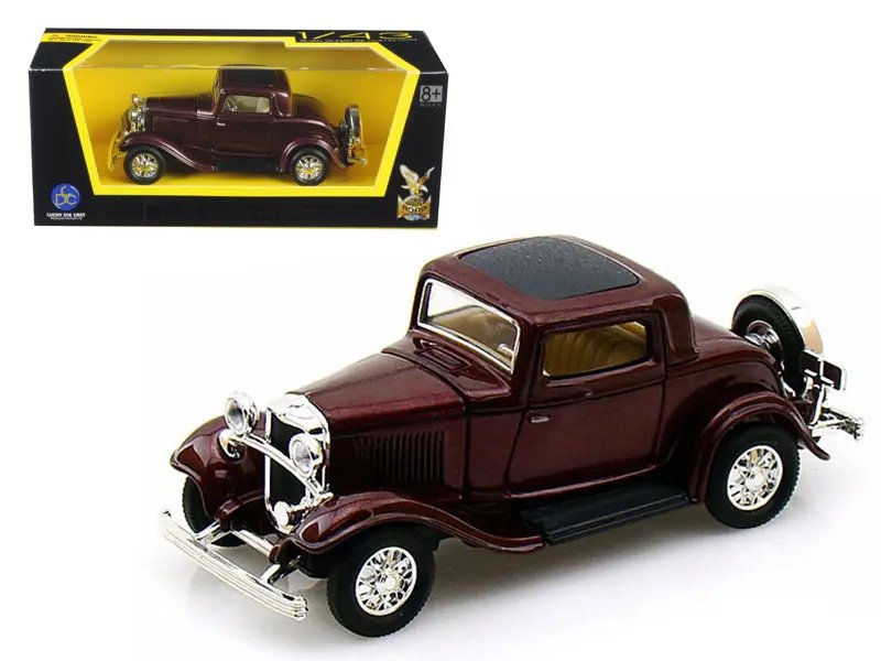 Buy 1932 Ford 3-Window Coupe Burgundy 1/43 Diecast Model by Road Signature