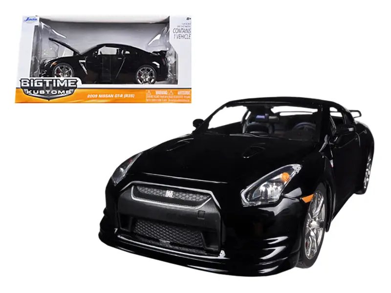 2009 Nissan GT-R R35 Black 1/24 Diecast Model by Jada – Collectible Car