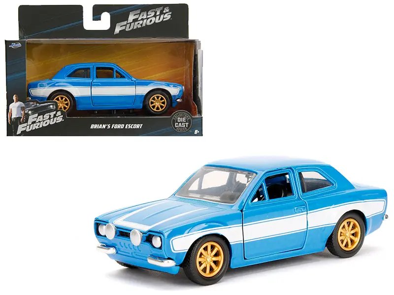 Diecast Model Cars wholesale toys dropshipper drop shipping Brian's Ford Escort Blue and White Fast & Furious Movie 1/32 Jada 97188 drop shipping wholesale drop ship drop shipper dropship dropshipping toys dropshipper diecast drop shipper dropshipper Buy Brian's Iconic Light Blue Ford Escort with White Stripes - Fast & Stylish