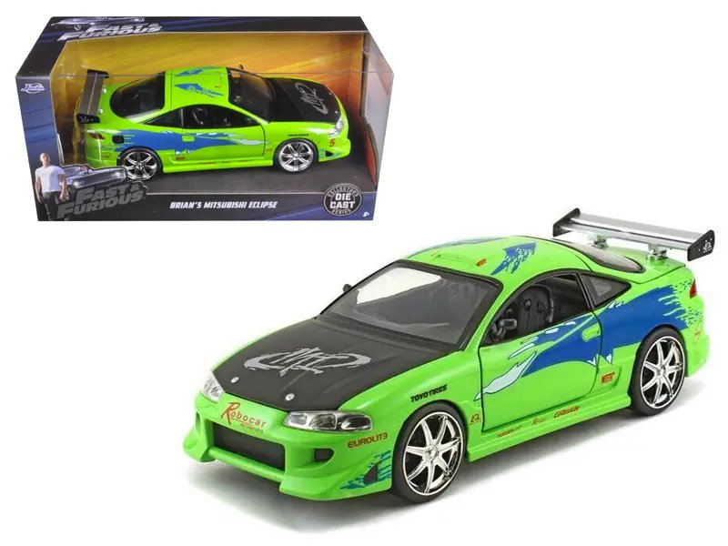 Diecast Model Cars wholesale toys dropshipper drop shipping Brian's Mitsubishi Eclipse Green The Fast & Furious Movie 2001 1/24 Jada 97603 drop shipping wholesale drop ship drop shipper dropship dropshipping toys dropshipper diecast drop shipper drop Brian's Mitsubishi Eclipse Diecast Model - Fast & Furious 2001, 1/24 Scale by Jada