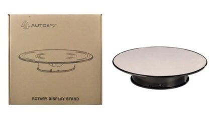 Autoart 10-Inch Rotary Display Turntable Stand for Scale Model Cars - Silver Top