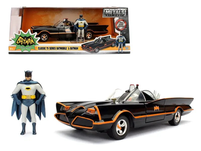 Diecast Model Cars wholesale toys dropshipper drop shipping 1966 Classic TV Series Batmobile with Diecast Batman and Plastic Robin in the car 1/24 Jada 98259 drop shipping wholesale drop ship drop shipper dropship dropshipping toys dropshipper diecas 1966 Classic TV Series Batmobile 1/24 Diecast Model with Batman & Robin by Jada