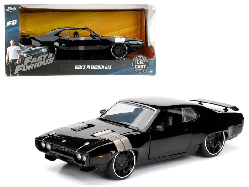 Diecast Model Cars wholesale toys dropshipper drop shipping Dom's Plymouth GTX Fast & Furious F8 The Fate of the Furious Movie 1/24 Jada 98292 drop shipping wholesale drop ship drop shipper dropship dropshipping toys dropshipper diecast drop shipper Rev Up with Dom’s Iconic Plymouth GTX Fast: Ultimate Muscle Car Experience