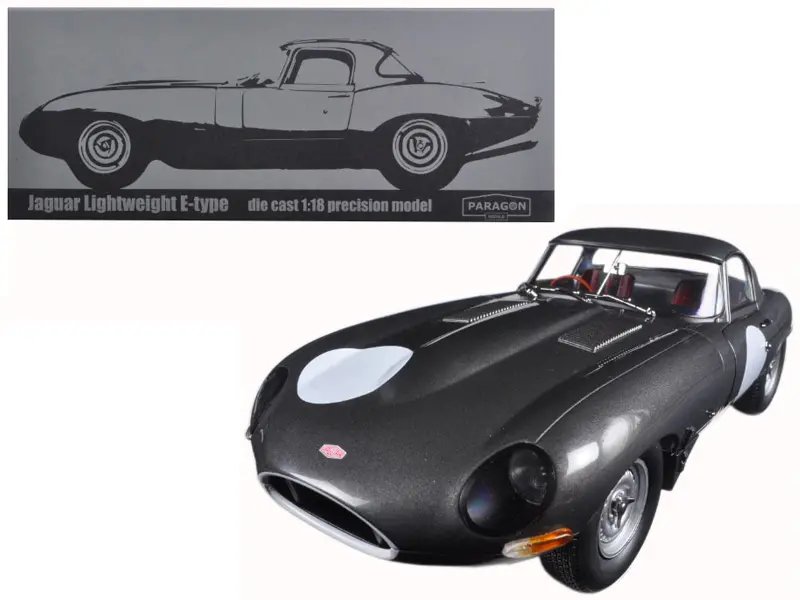 Jaguar Lightweight E-Type 1/18 Diecast Model by Paragon – Gunmetal Finish
