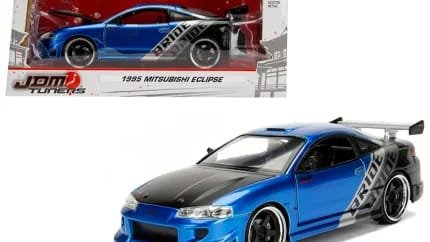 1995 Mitsubishi Eclipse Bride Blue JDM Tuners 1/24 Diecast Model by Jada