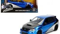 Brian's Subaru Impreza WRX STI: Blue & Silver with Carbon Hood - Fast & Furious Performance