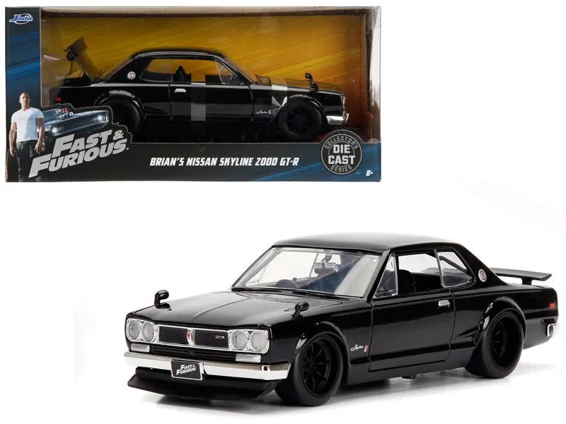 Diecast Model Cars wholesale toys dropshipper drop shipping Brian's Nissan Skyline 2000 GT-R Black from The Fast and the Furious Movie 1/24 Jada 99686 drop shipping wholesale drop ship drop shipper dropship dropshipping toys dropshipper diecast drop Brian's Nissan Skyline 2000 GT-R RHD Black - Iconic Fast & Furious Car
