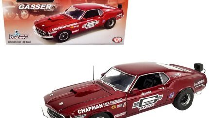 Limited Edition 1969 Ford Mustang BOSS 429 Gasser Diecast Model - Dark Red Metallic by ACME