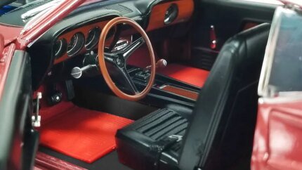 Limited Edition 1969 Ford Mustang Mach 1 428 Cobra Jet Diecast Model - Indian Fire Red by ACME