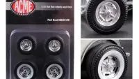 1932 Ford 5 Window Hot Rod Chrome Salt Flat Wheel & Tire Set 1/18 by Acme - Set of 4