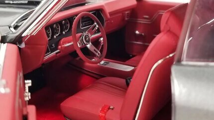Limited Edition 1970 Chevrolet Chevelle LS6 1/18 Diecast Model - Shadow Gray with Black Stripes & Red Interior by ACME
