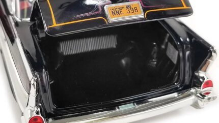 Limited Edition 1957 Chevrolet Bel Air Diecast Model - Black with Flames by ACME