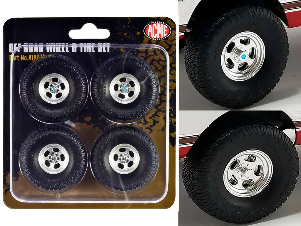 1972 Chevrolet K-10 4×4 Off Road Wheels & Tires Set for 1/18 Scale Models by ACME