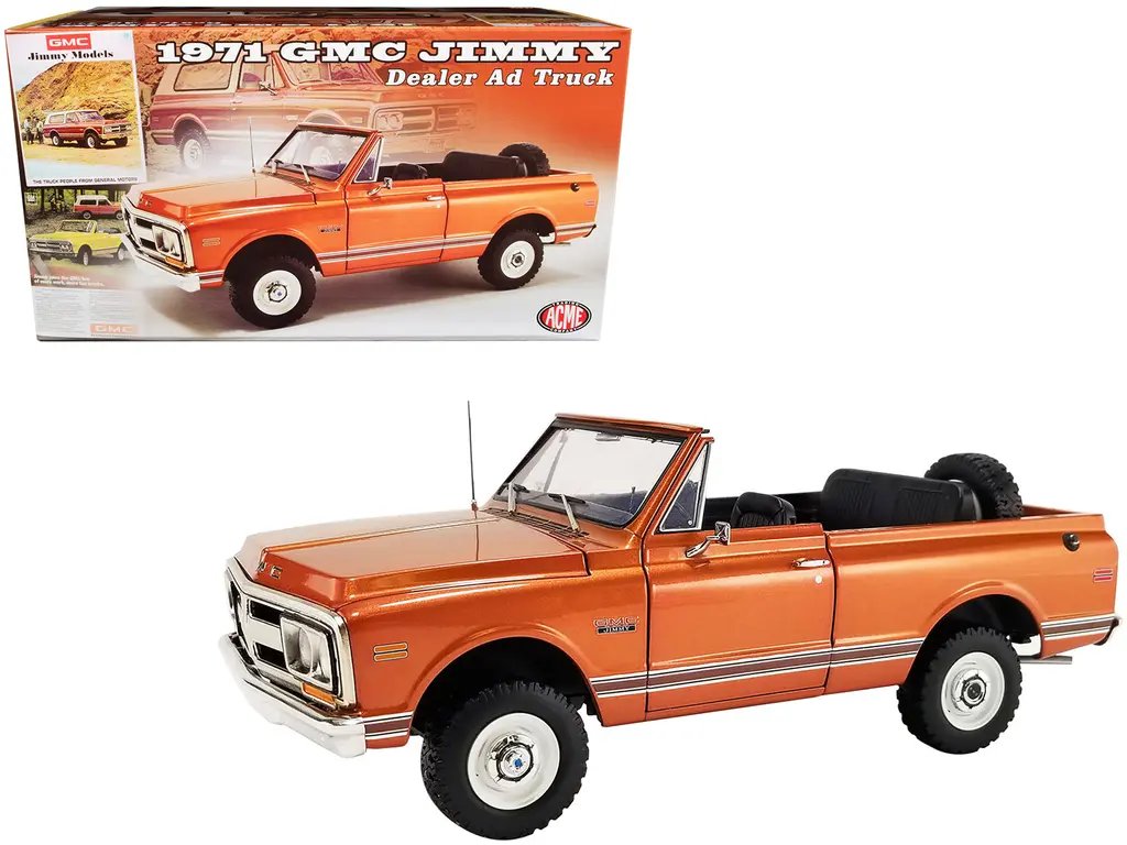 Limited Edition 1971 GMC Jimmy Orange Metallic Diecast Model 1/18 by ACME – Only 948 Worldwide