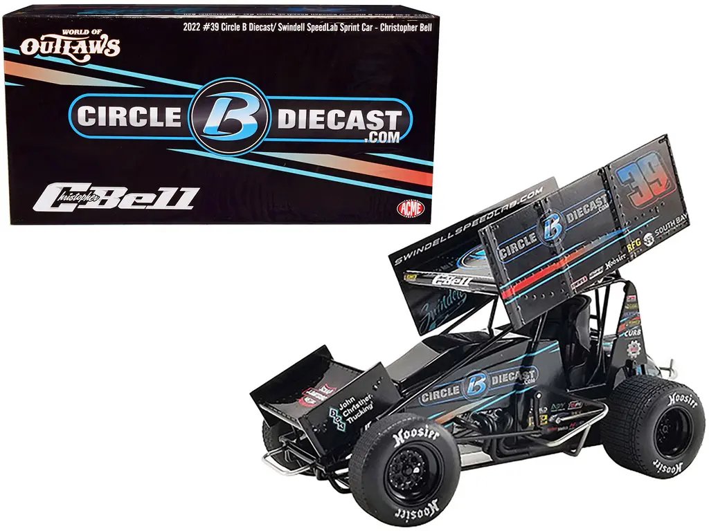 Christopher Bell #39 Winged Sprint Car 1/18 Diecast Model – 2022 World of Outlaws by ACME