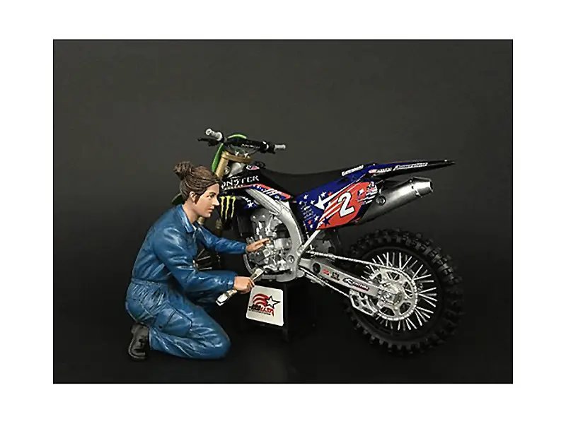 1/12 Scale Mechanic Chole Figurine for Motorcycle Models by American Diorama