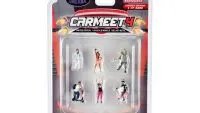 Car Meet 4 Diecast Figure Set: 6-Piece 1/64 Scale Model by American Diorama