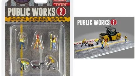 Exclusive 1/64 Scale Public Works Diecast Figure Set - 6 Piece by American Diorama